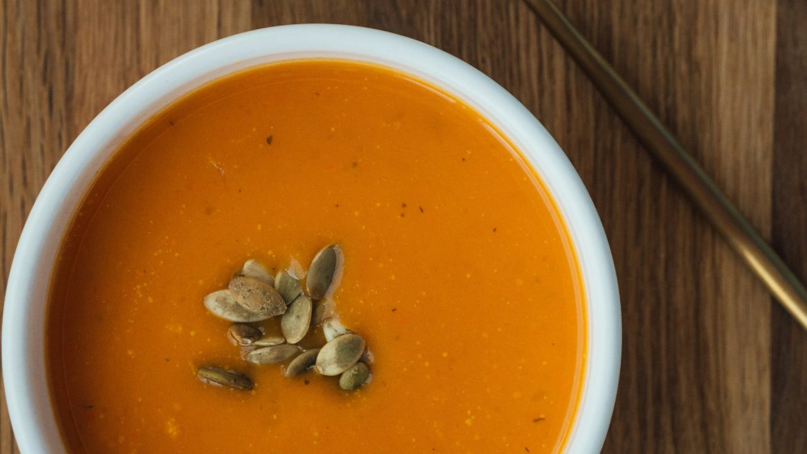 Pumpkin soup to help support immune system.