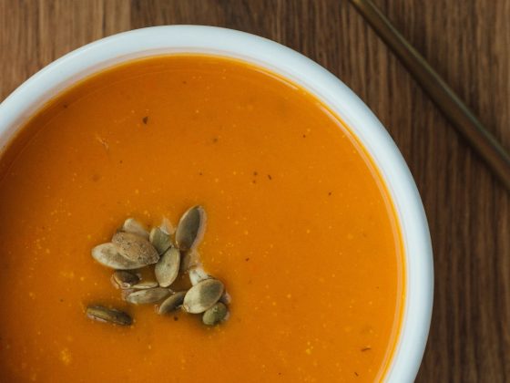 Pumpkin soup to help support immune system.