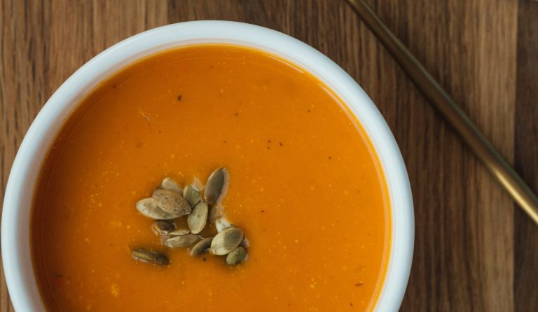 Pumpkin soup to help support immune system.